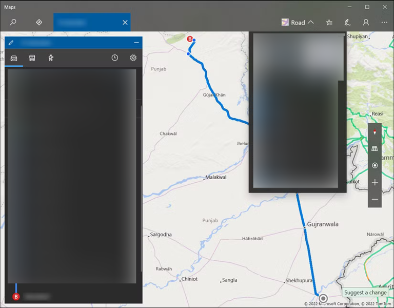 Using the Maps app on Windows.
