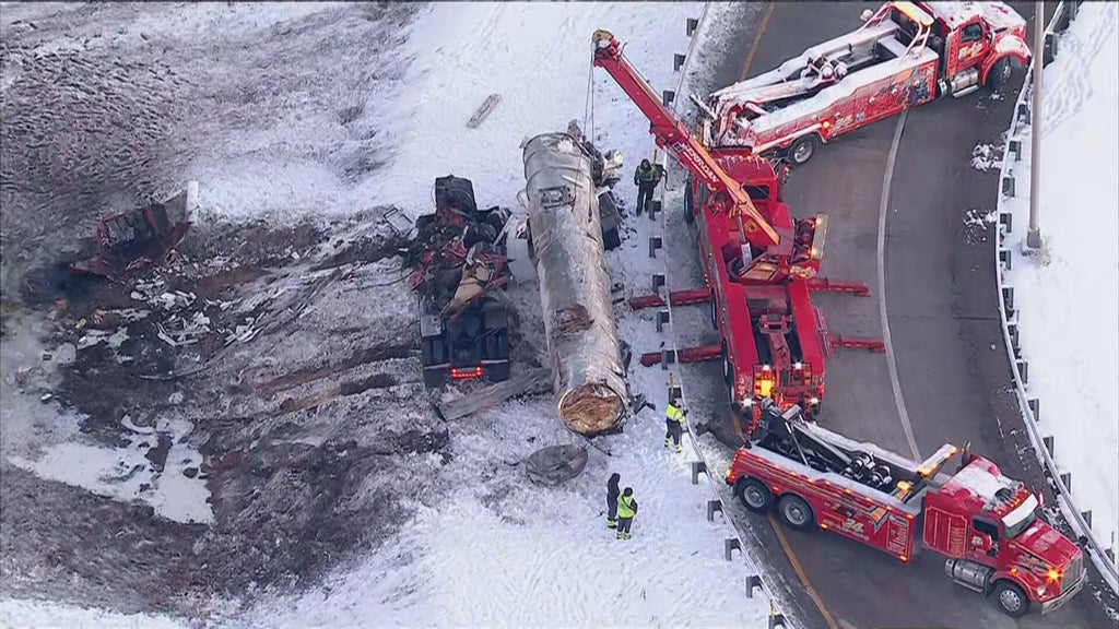 Driver dies after tanker truck overturns in Bucks County, Pennsylvania ...