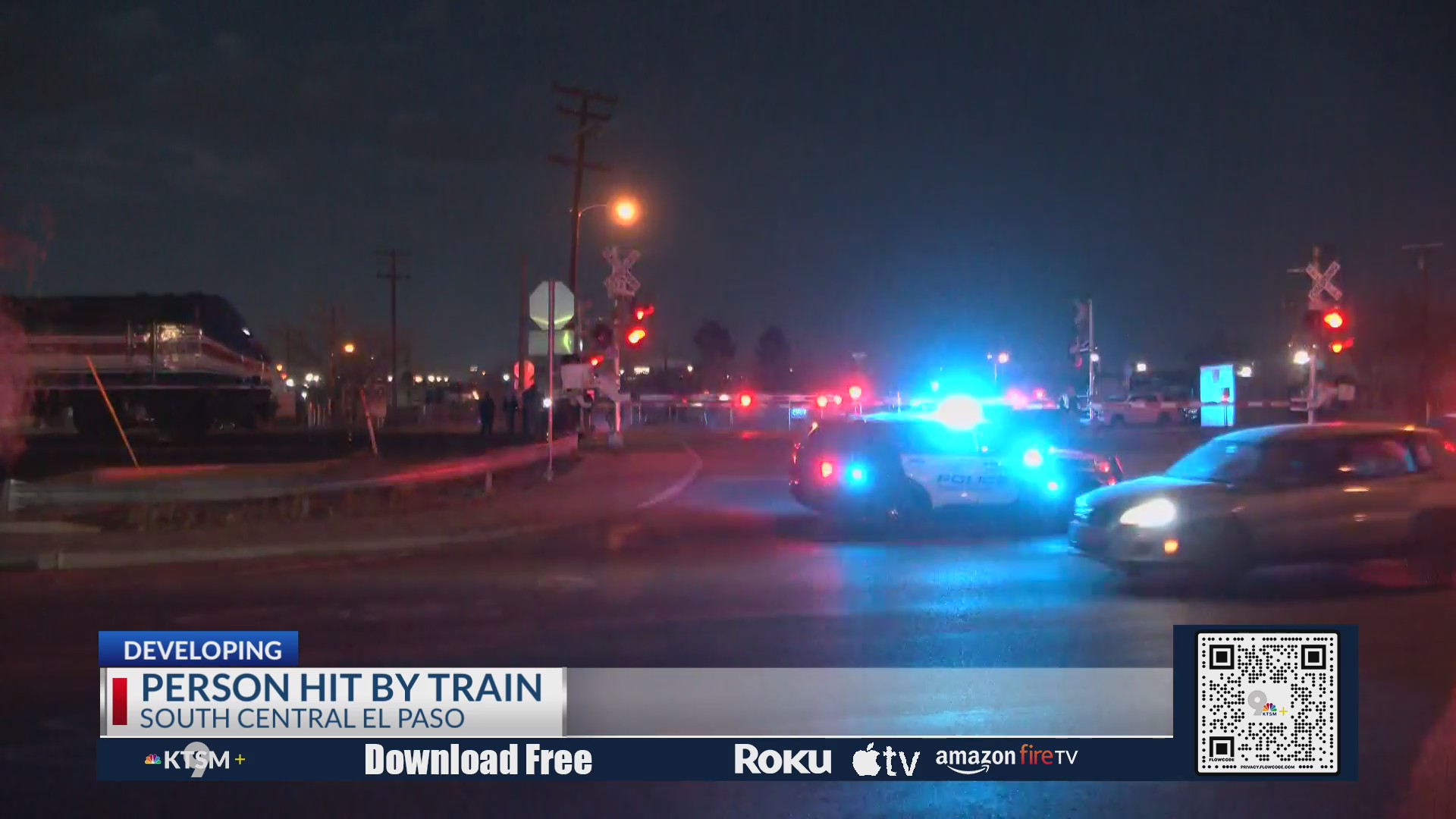 Police investigate crash involving pedestrian, train