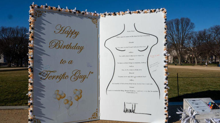 giant-replica-of-donald-trump-s-birthday-card-to-jeffrey-epstein