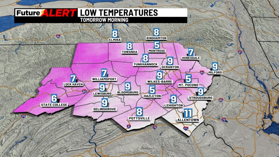 Freezing temperatures continue, snow showers expected for NEPA