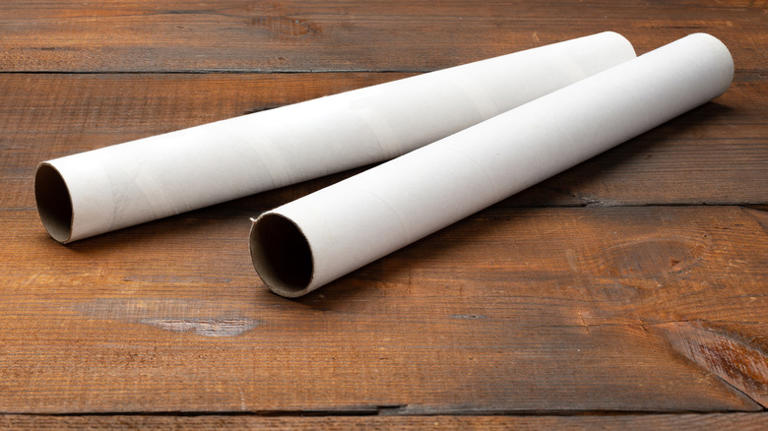 Turn an empty paper towel roll into a beautiful jewelry storage solution