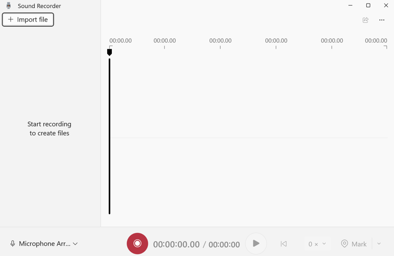 Using the Sound Recorder app on Windows.