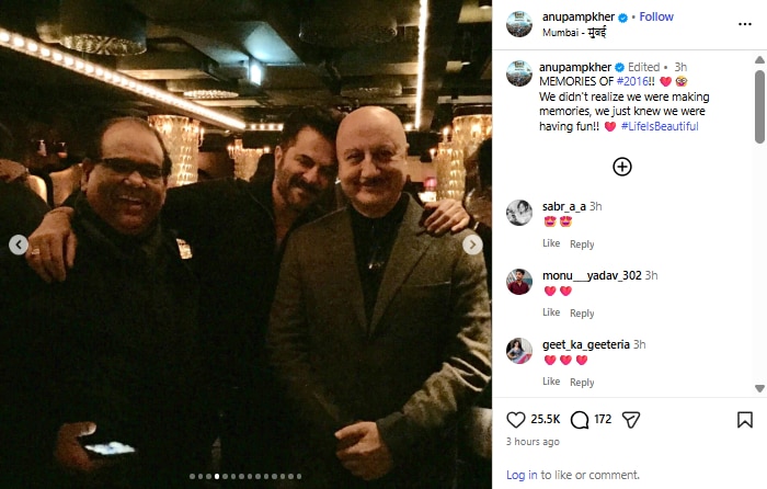 Memories of 2016: Anupam Kher's throwback post includes photo with ...