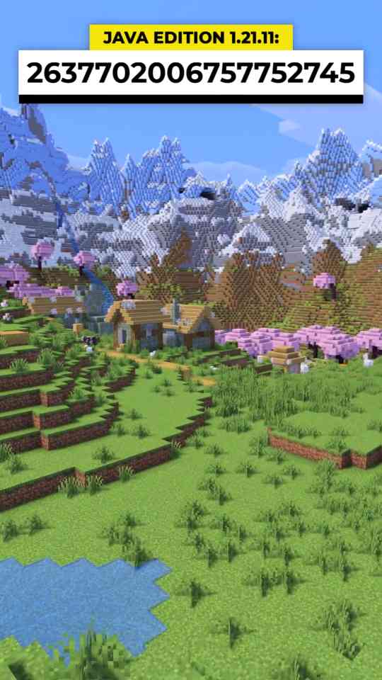 This Minecraft caldera seed has an abandoned village and cherry grove