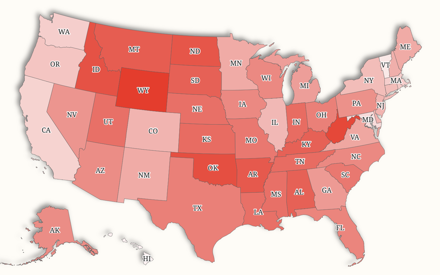 Map shows Donald Trump’s approval rating in each state after one year<br>