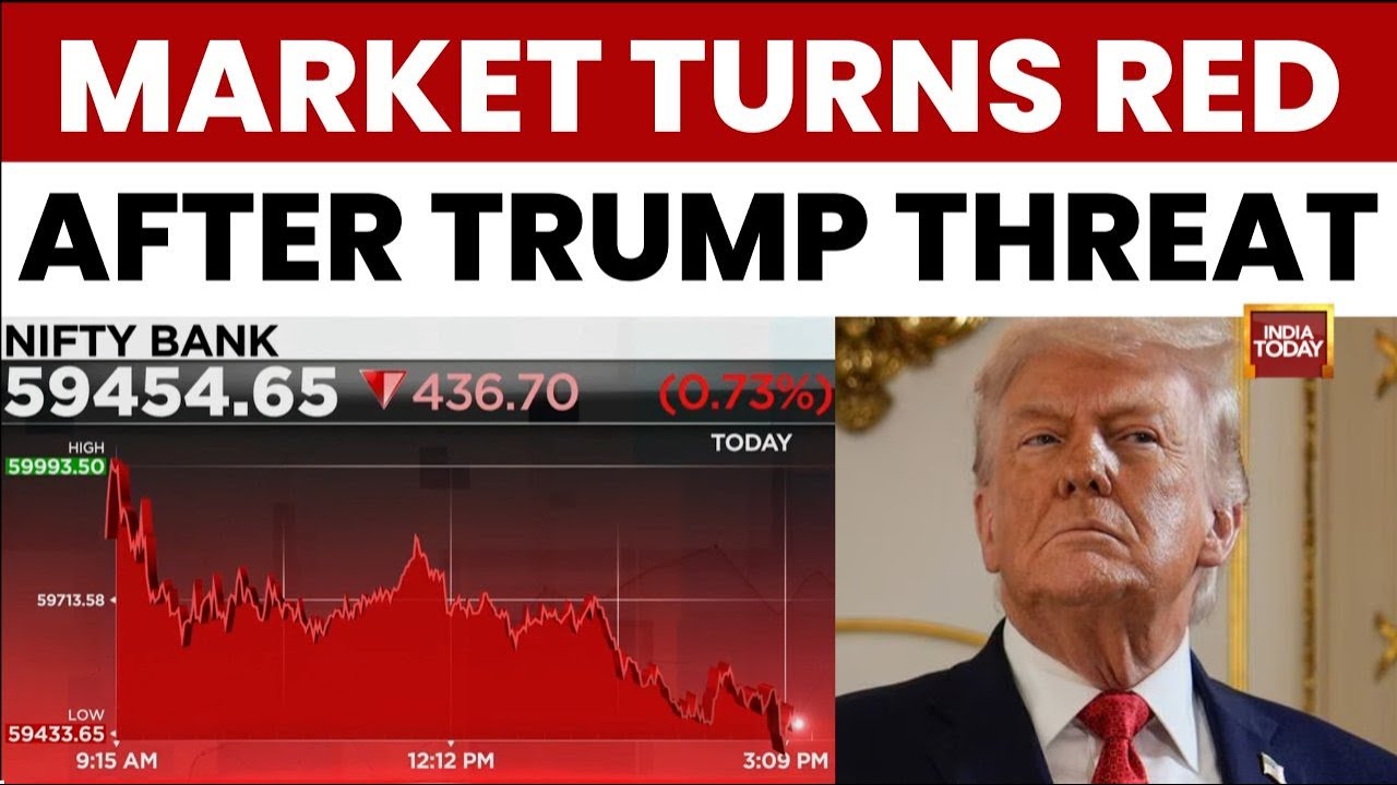 Market turns red after Trump tariff threat | Nifty crashes 1.2%, gold ...