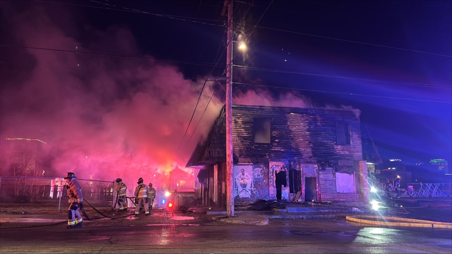 OKC firefighters battle large fire at NW OKC building Tuesday morning