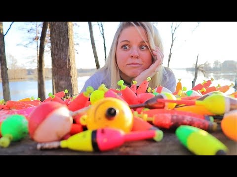 Fishermen discover a lifetime supply of lost fishing bobbers