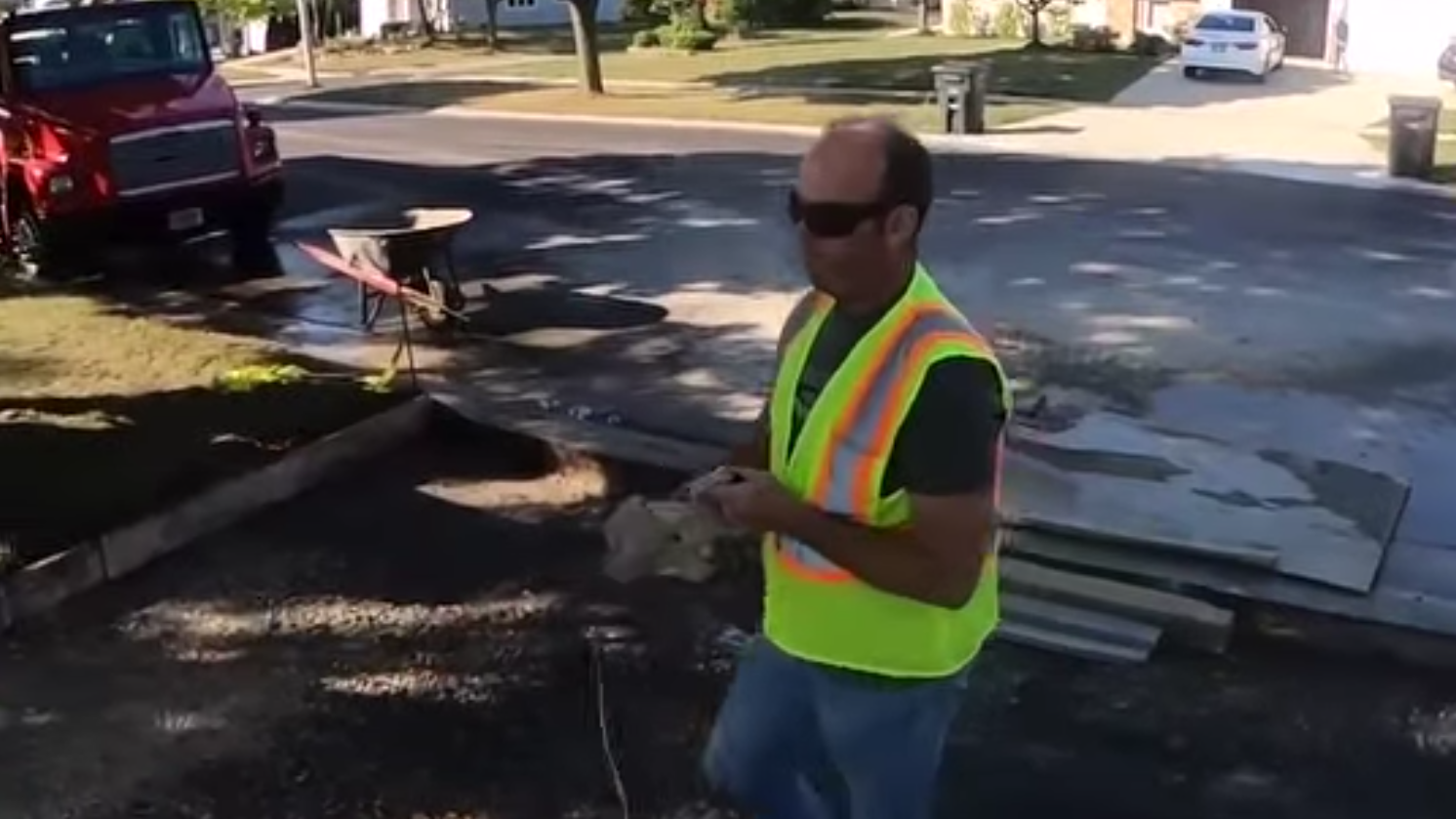 Late to work as the inspector arrives