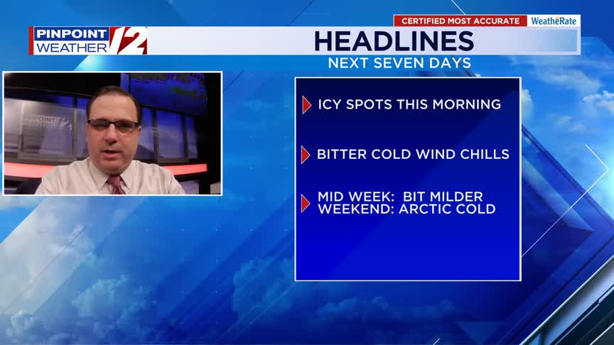 WPRI 12 weather now 1/20/26: Icy spots this morning with bitterly cold ...