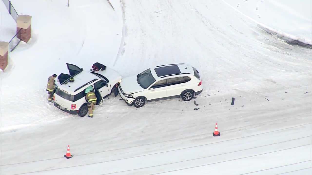 Sky 5 shows road conditions in OKC metro as snow remains