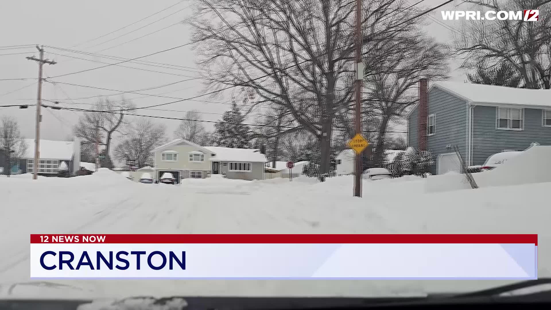 Video now: Side roads in Cranston are still covered in snow as of 9 a.m.