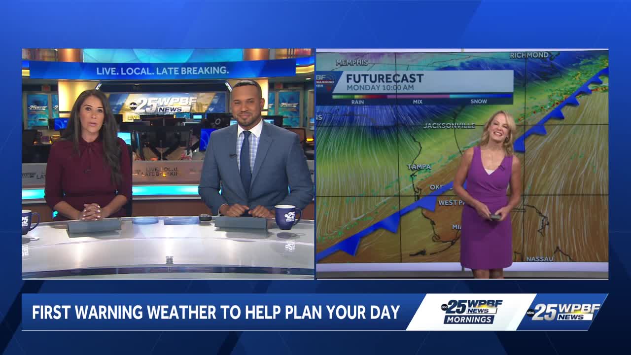 Warm ahead of cold front for South Florida