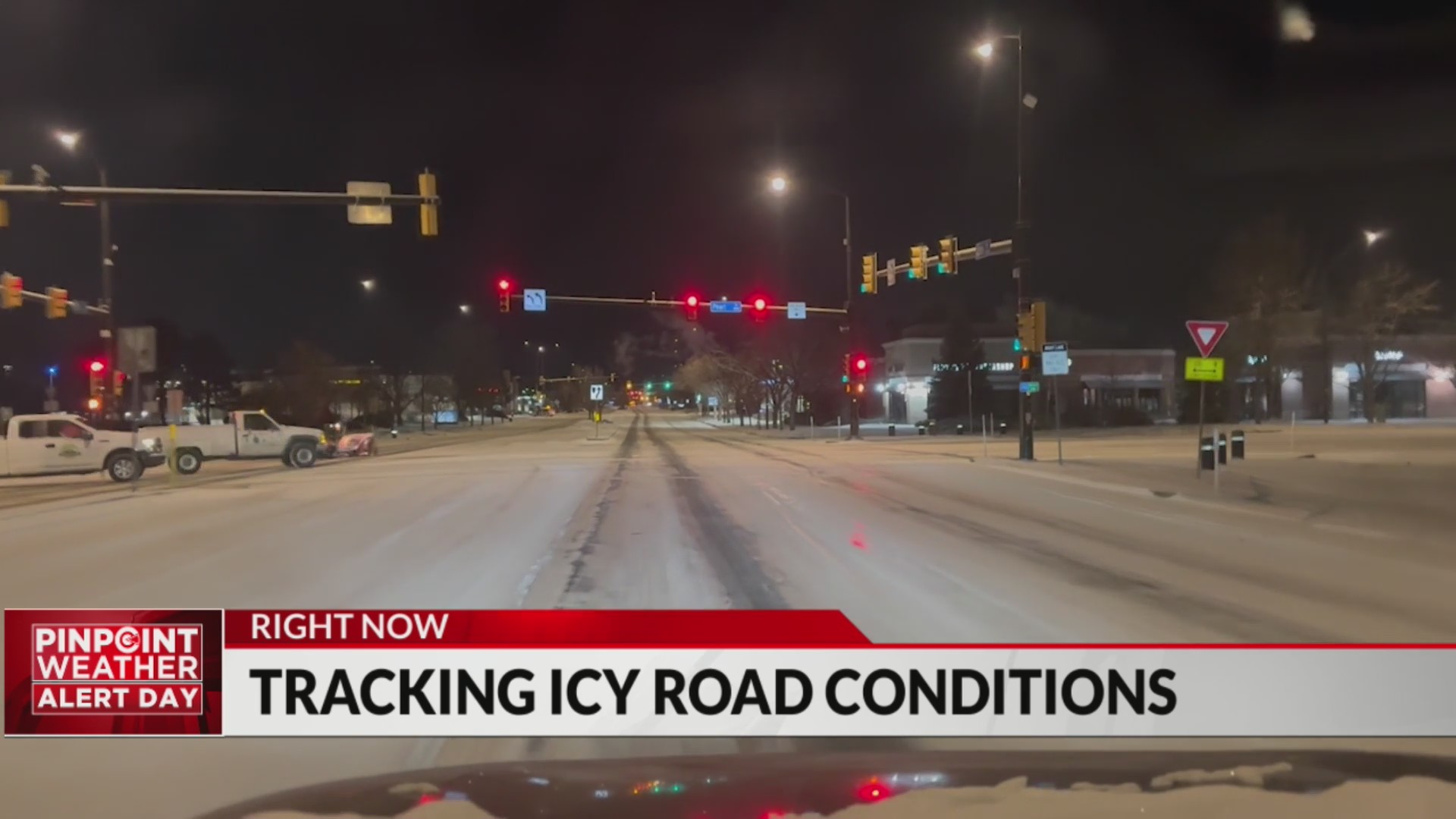 Icy road conditions after late snowstorm