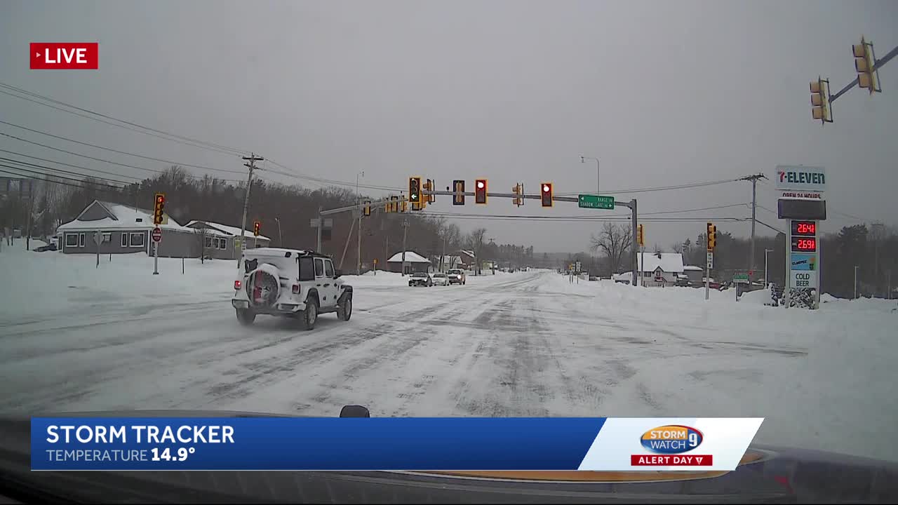 Snow covers roads across New Hampshire