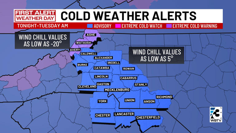 Icy roads linger as dangerously cold Arctic air moves into Charlotte ...
