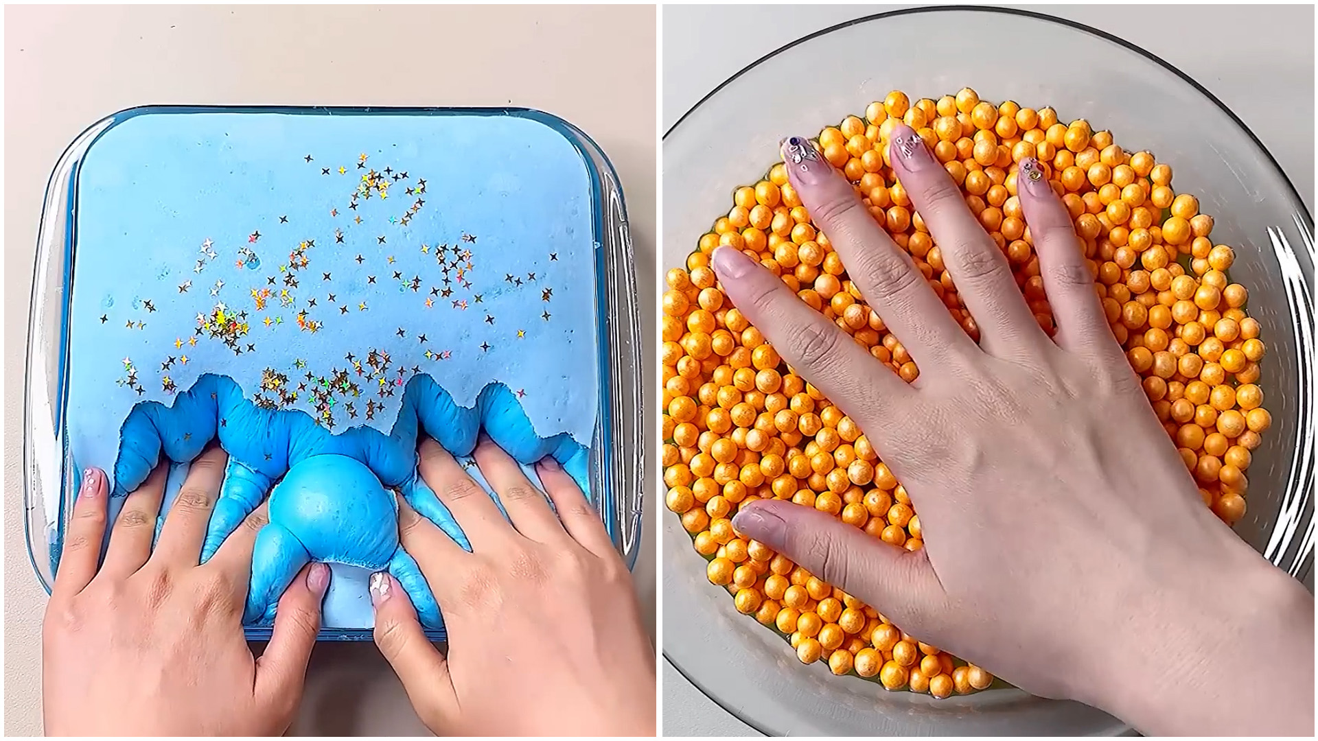Relaxing slime play with clean sounds