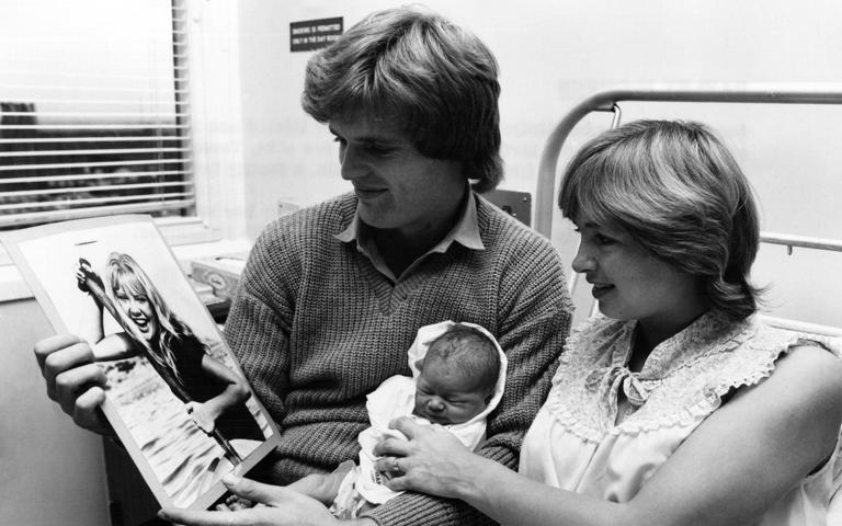 Hayley, pictured as a newborn in 1979, remembers a host of footballers spending time in the family home - Getty Images/John Davies