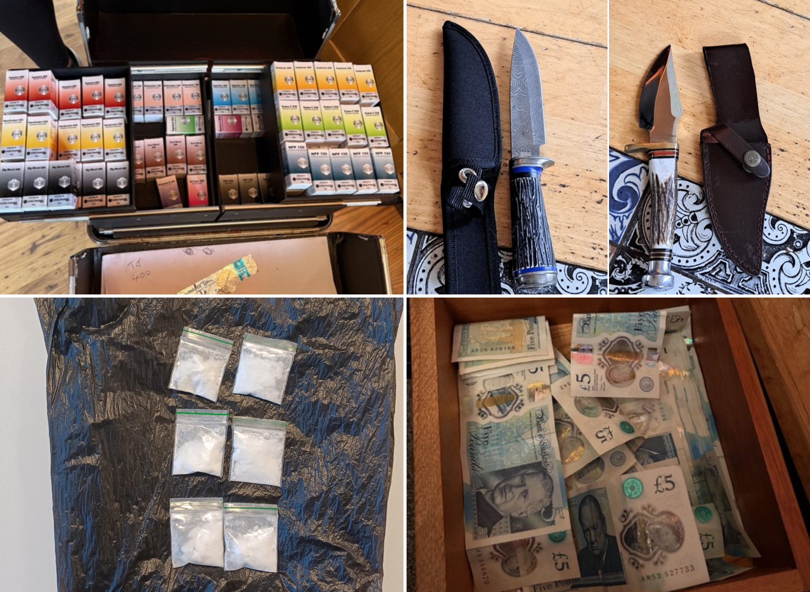 Four arrests as police seize a haul of drugs, cash and weapons in South ...