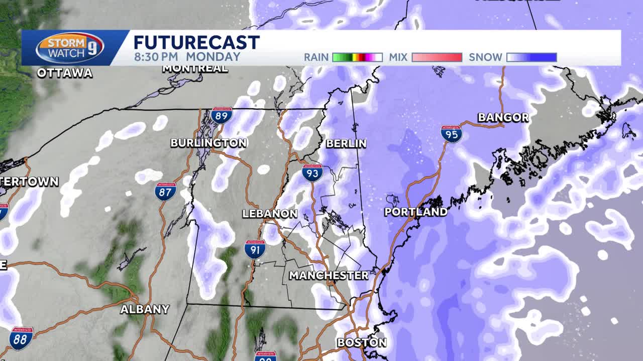 New Hampshire hourly weather: See when snow moves out