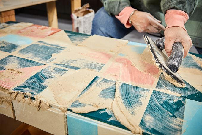 A step-by-step guide to building a tile coffee table with wood legs