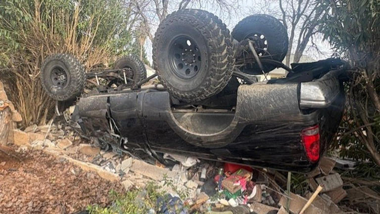 Video: Pickup truck crashes into backyard in Redding; DUI charges for ...