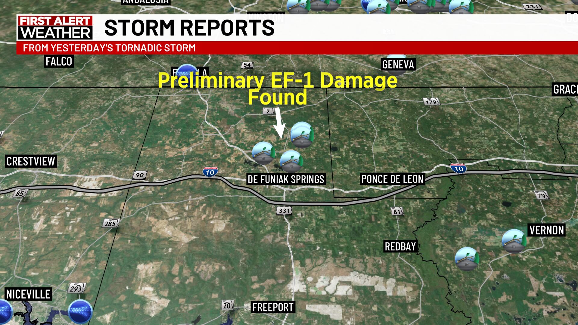 NWS confirms tornado touched down in northern Walton County Sunday ...