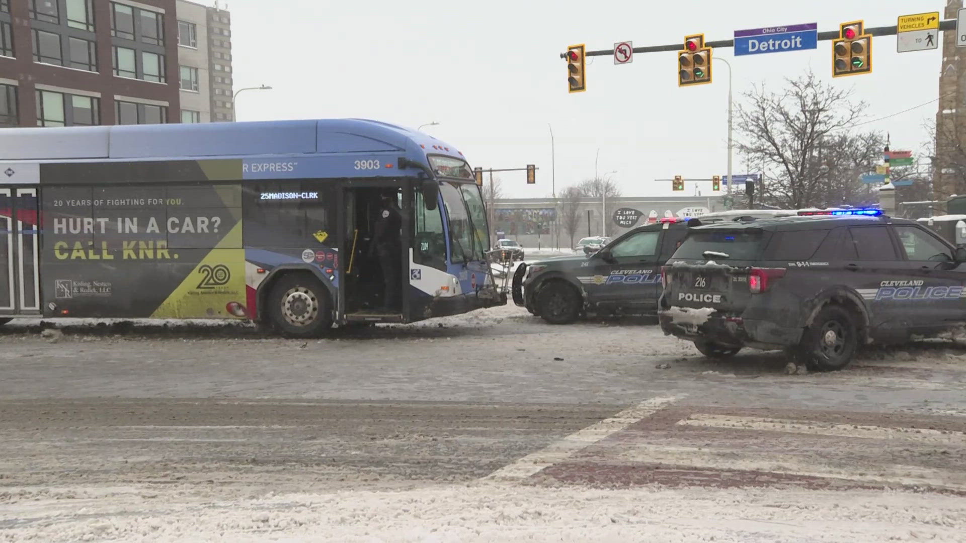 RTA bus collides with Cleveland police cruiser at West 25th Street and ...