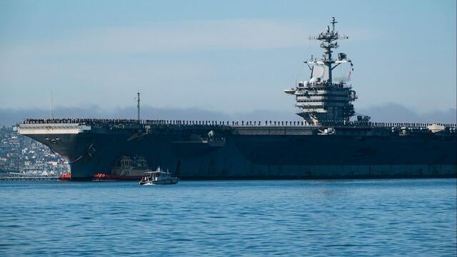 USS Abraham Lincoln aircraft carrier strike group arrives in Middle East<br><br>
