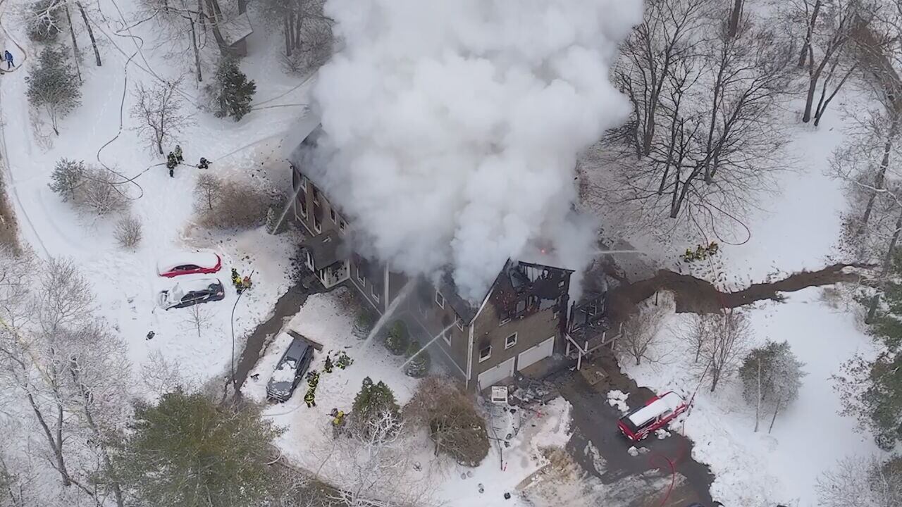 Crews work to put out house fire in Mattapoisett