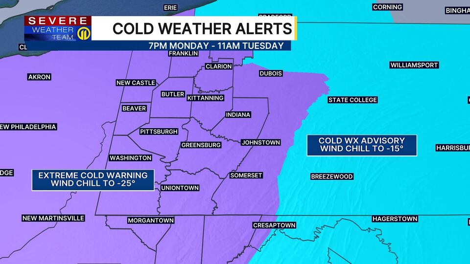 Extreme cold warning in effect into Tuesday as temperatures drop near zero
