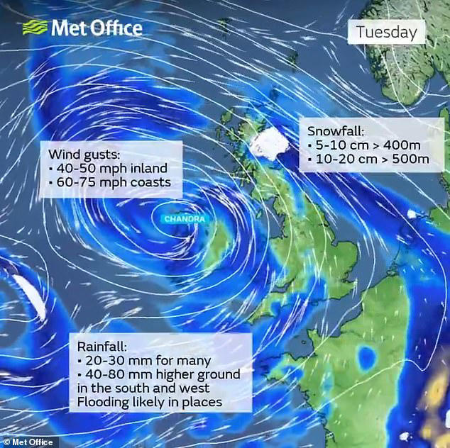 Britain braces for Storm Chandra: Roads and schools close as 80mph ...