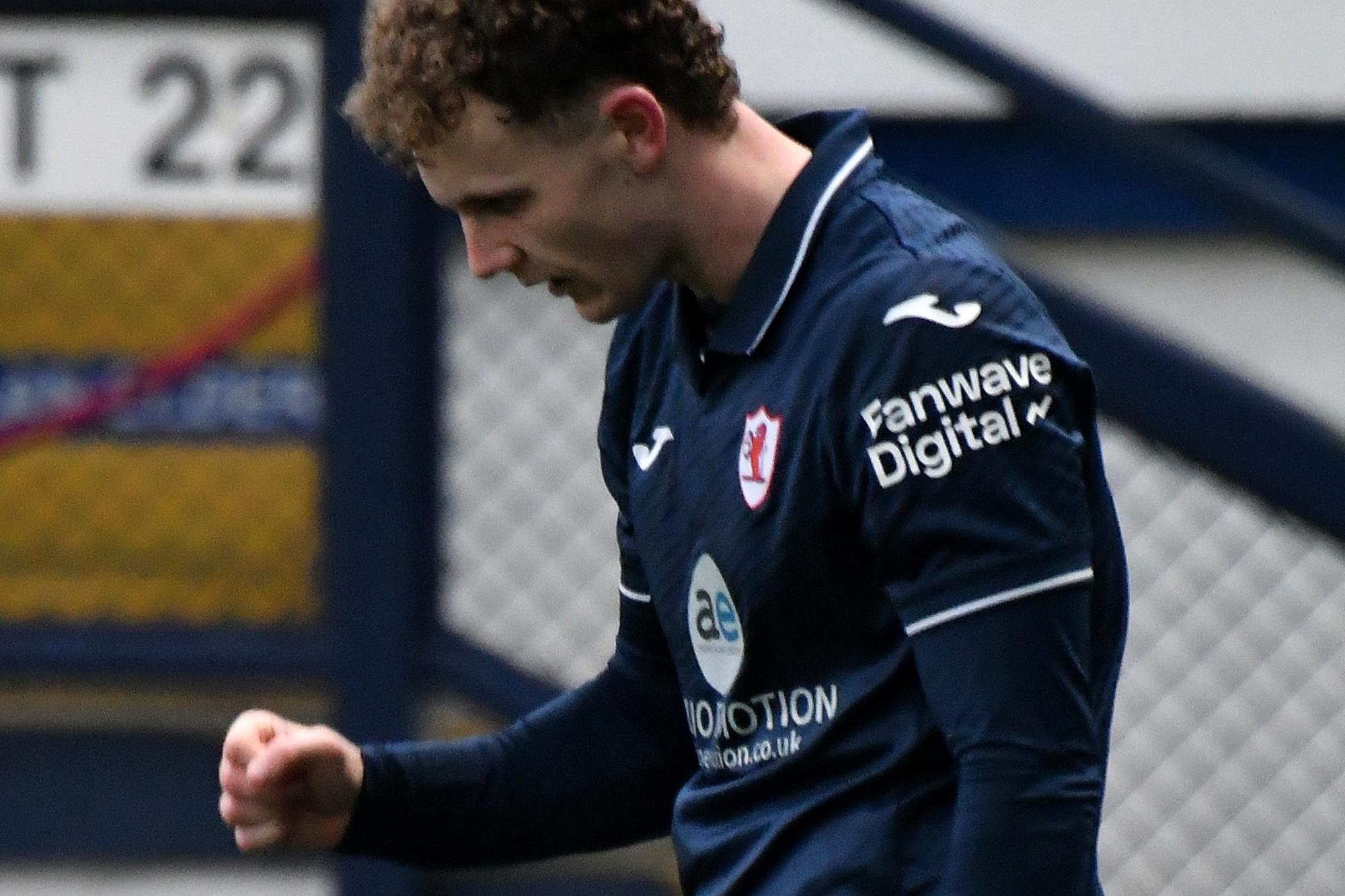 Borders footballer Jack Hamilton celebrating first hat-trick for four ...