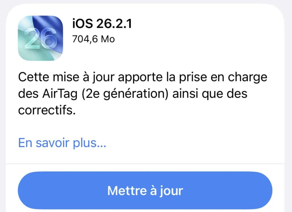 Il y a une mise à jour importante à installer sur les iPhone sortis ...