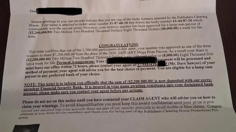 Cayuga County sheriff warns residents of Publishers Clearing House scam