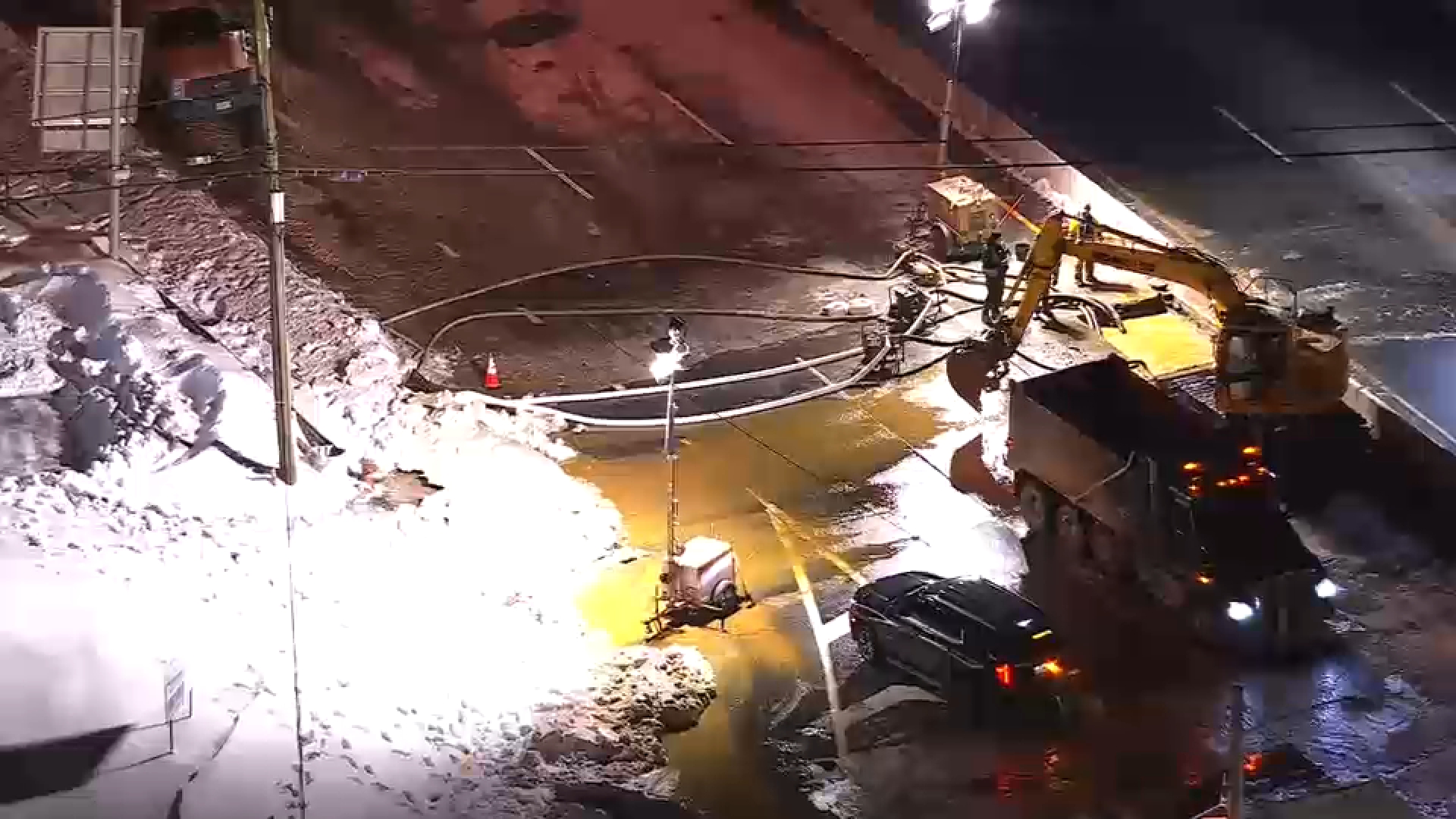 Water main break affecting Route 1 in Edison in both directions