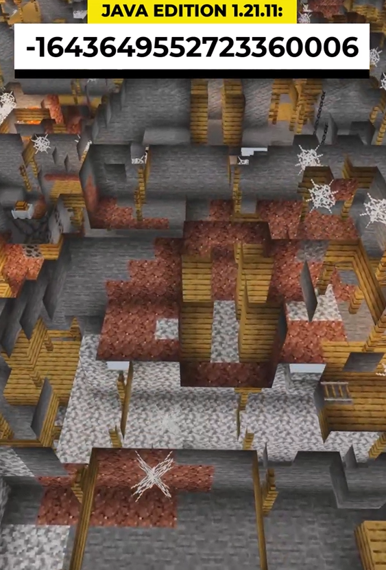 Minecraft seed with infinite spider spawners – never-ending mineshaft!