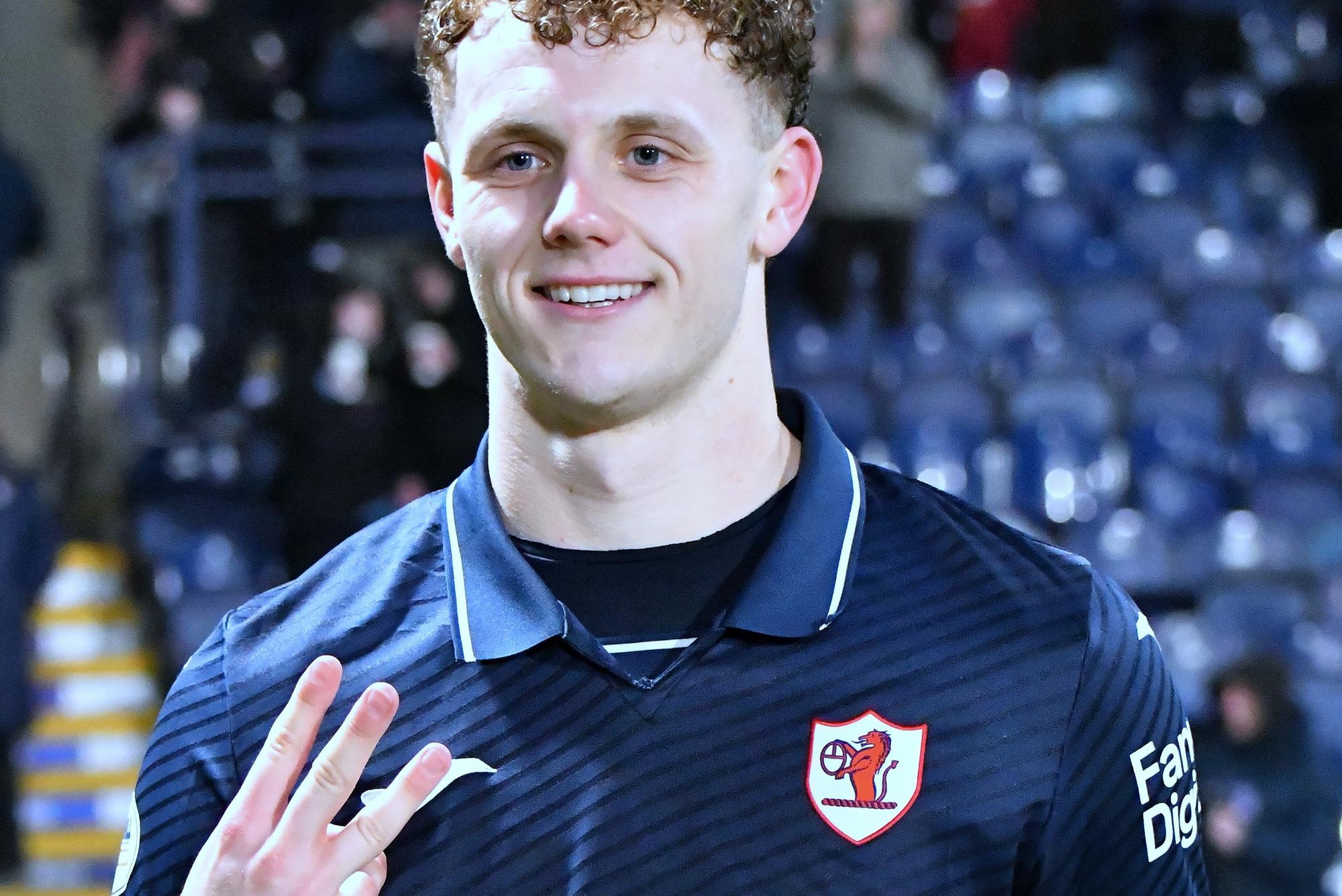 Borders footballer Jack Hamilton celebrating first hat-trick for four ...