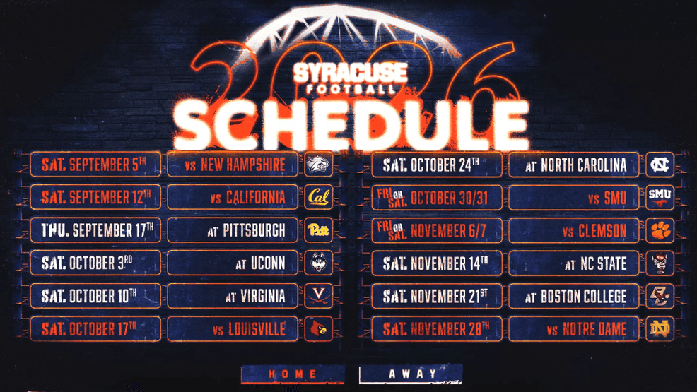 Syracuse football releases 2026 home schedule