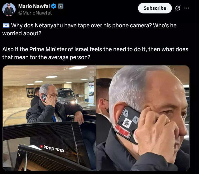 Israel PM Benjamin Netanyahu clicked with tape on his phone camera: Why ...