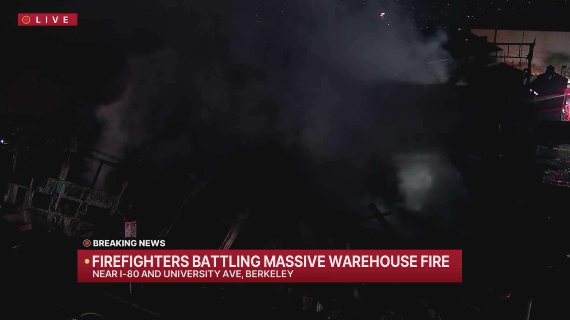 Firefighters battling massive warehouse fire in Berkeley