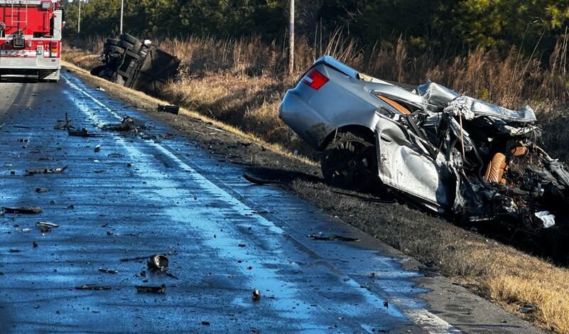 Highway reopens after fiery crash involving tractor-trailer in Jones County