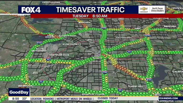 Live: Road conditions in DFW for Tuesday