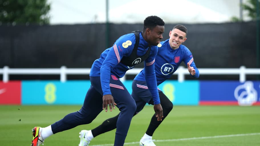 Guéhi has known Phil Foden for years through the England setup. | Eddie Keogh/The FA/Getty Images