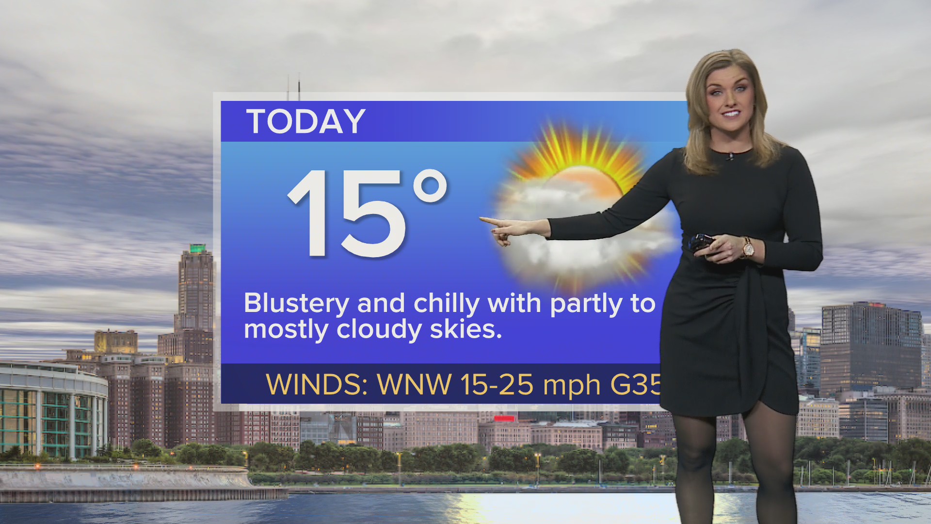 Forecast: Blustery, cold with some clouds