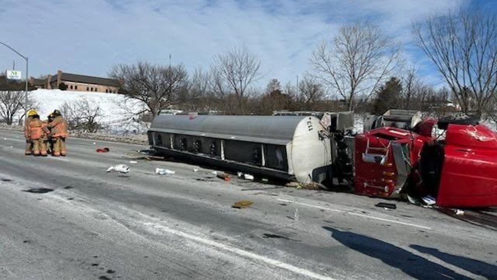 Tanker truck rollover closes multiple lanes on Inner Loop of I-695 near ...