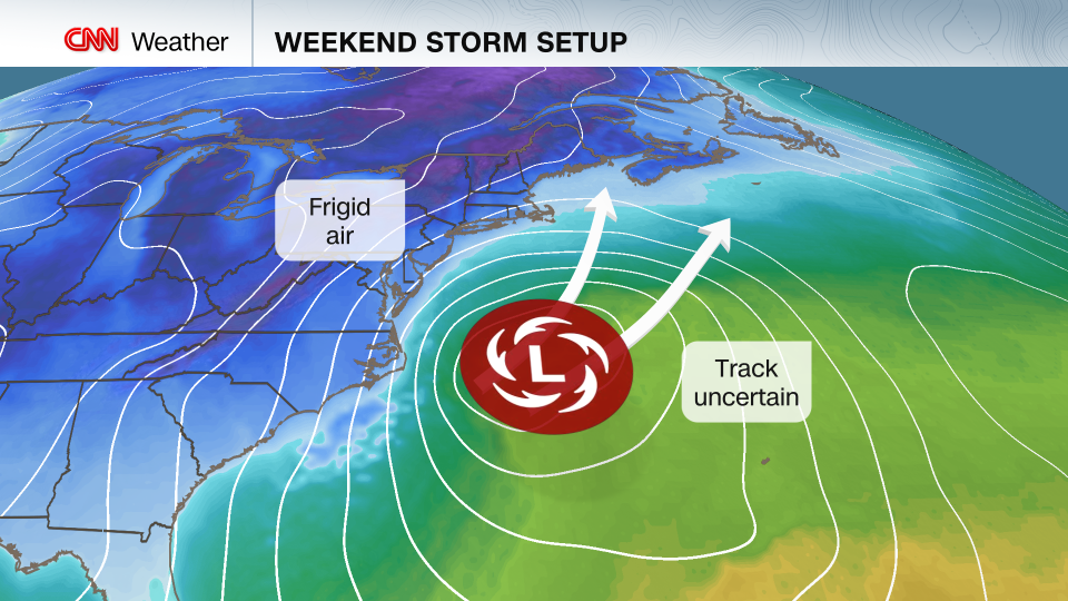Forecast models are predicting a bomb cyclone off the East Coast this weekend. Here are the scenarios<br><br>