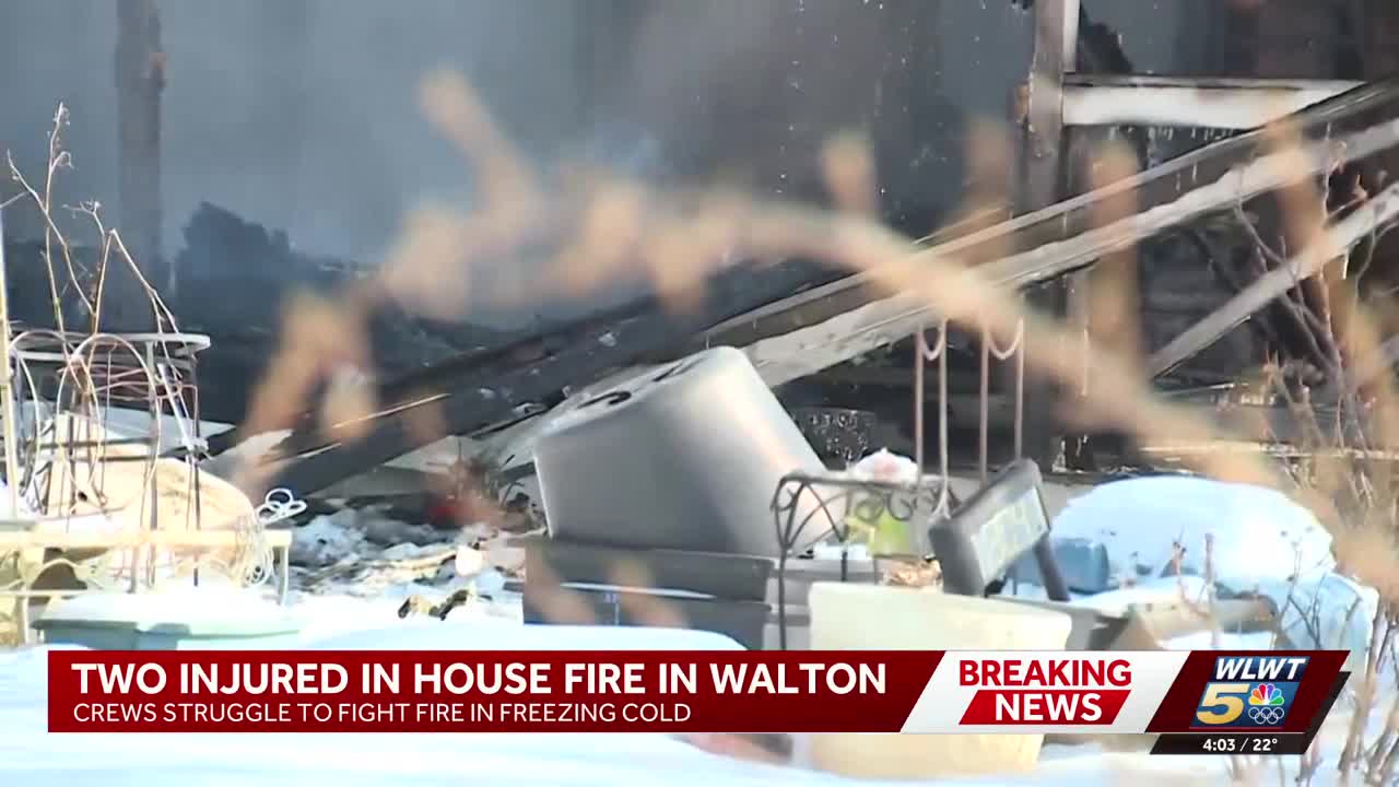 2 hospitalized after fire causes partial home collapse in northern Kentucky