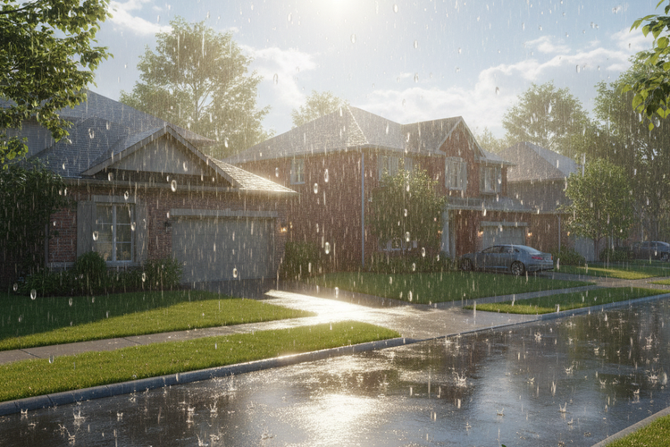 Ilustrasi cuaca hujan lebat